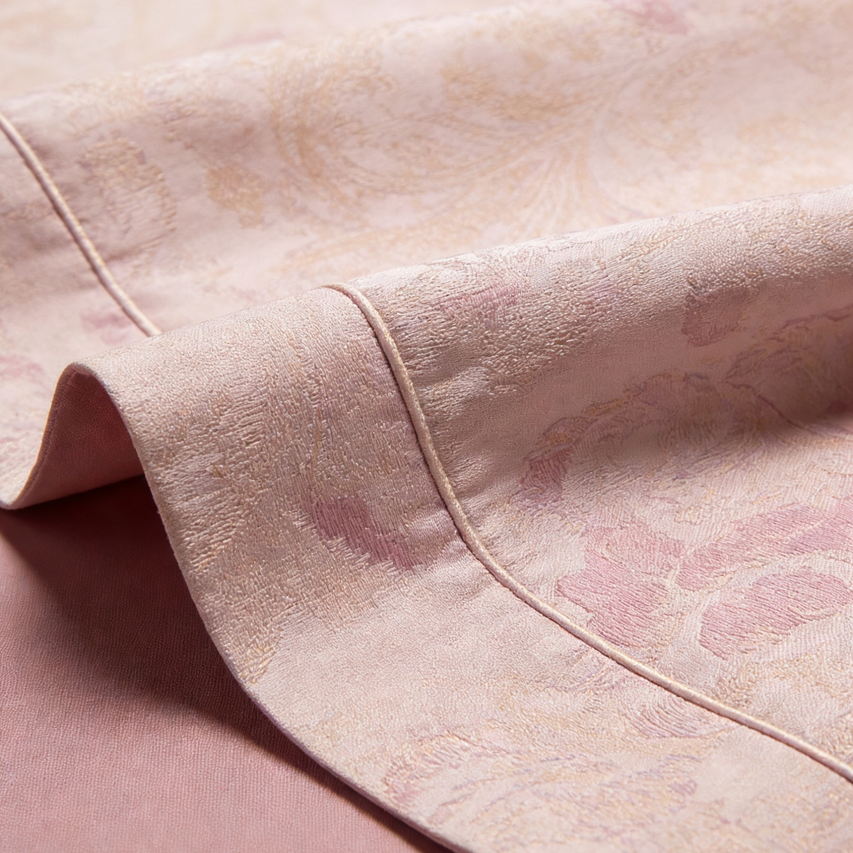 91家纺网 家纺一手货源 找家纺 淳绵家居 2026新款色织提花四件套 花漾 海棠红