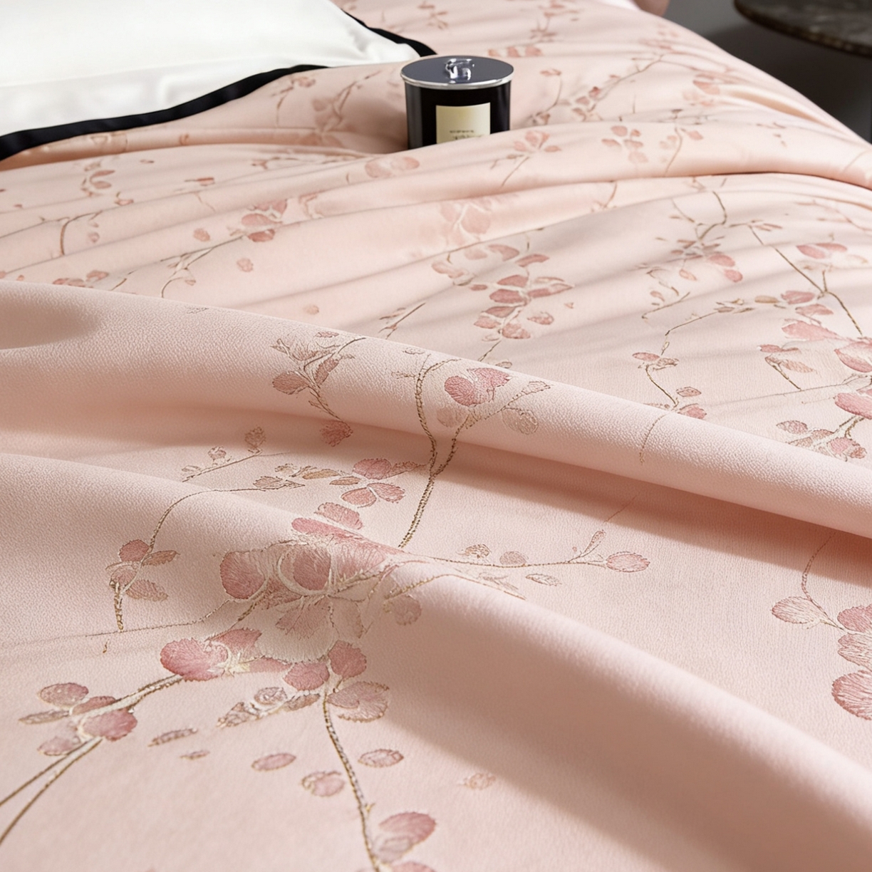 91家纺网 家纺一手货源 找家纺 淳绵家居 2026新款色织提花四件套 爱慕 粉