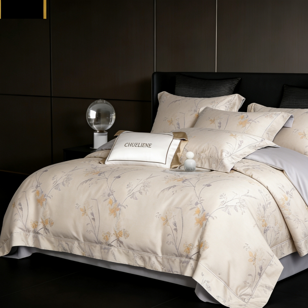 91家纺网 家纺一手货源 找家纺 淳绵家居 2026新款色织提花四件套 轩尼诗 灰