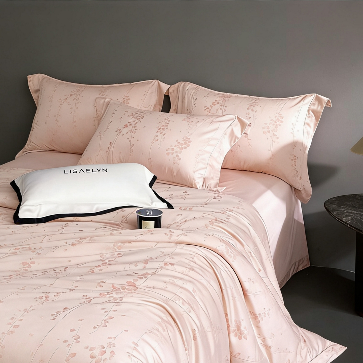 91家纺网 家纺一手货源 找家纺 淳绵家居 2026新款色织提花四件套 爱慕 粉