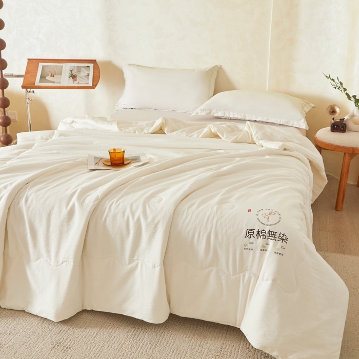 91家纺网 家纺一手货源 找家纺 （总）友承家纺 皱皱纱木棉双层纱面料大豆纤维夏凉被空调被四季通用被子2026新款单人夏被芯双人可机洗水洗