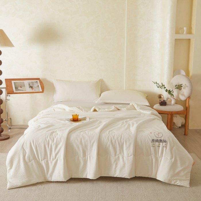 91家纺网 家纺一手货源 找家纺 （总）友承家纺 皱皱纱木棉双层纱面料大豆纤维夏凉被空调被四季通用被子2026新款单人夏被芯双人可机洗水洗