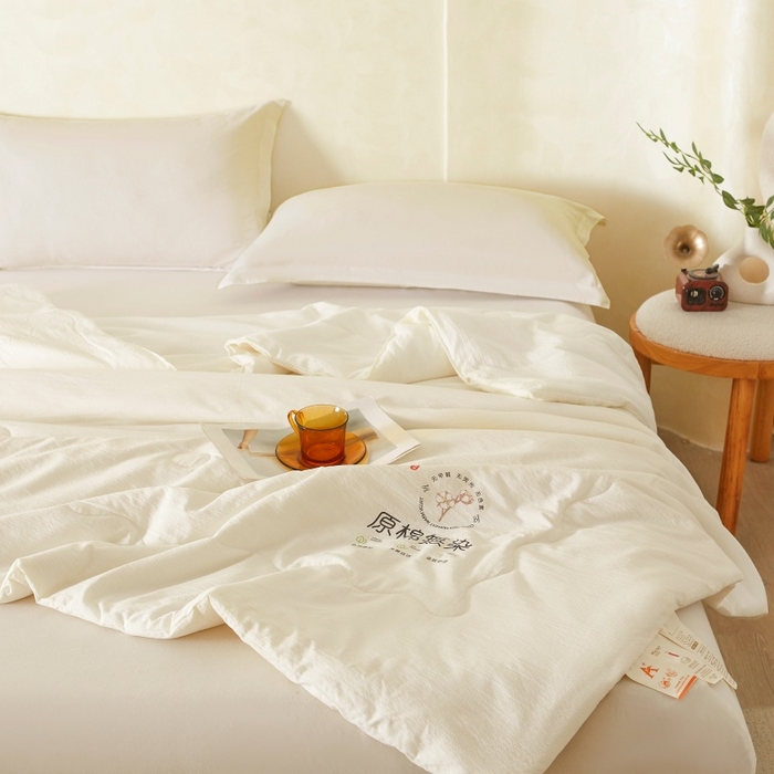91家纺网 家纺一手货源 找家纺 （总）友承家纺 皱皱纱木棉双层纱面料大豆纤维夏凉被空调被四季通用被子2026新款单人夏被芯双人可机洗水洗