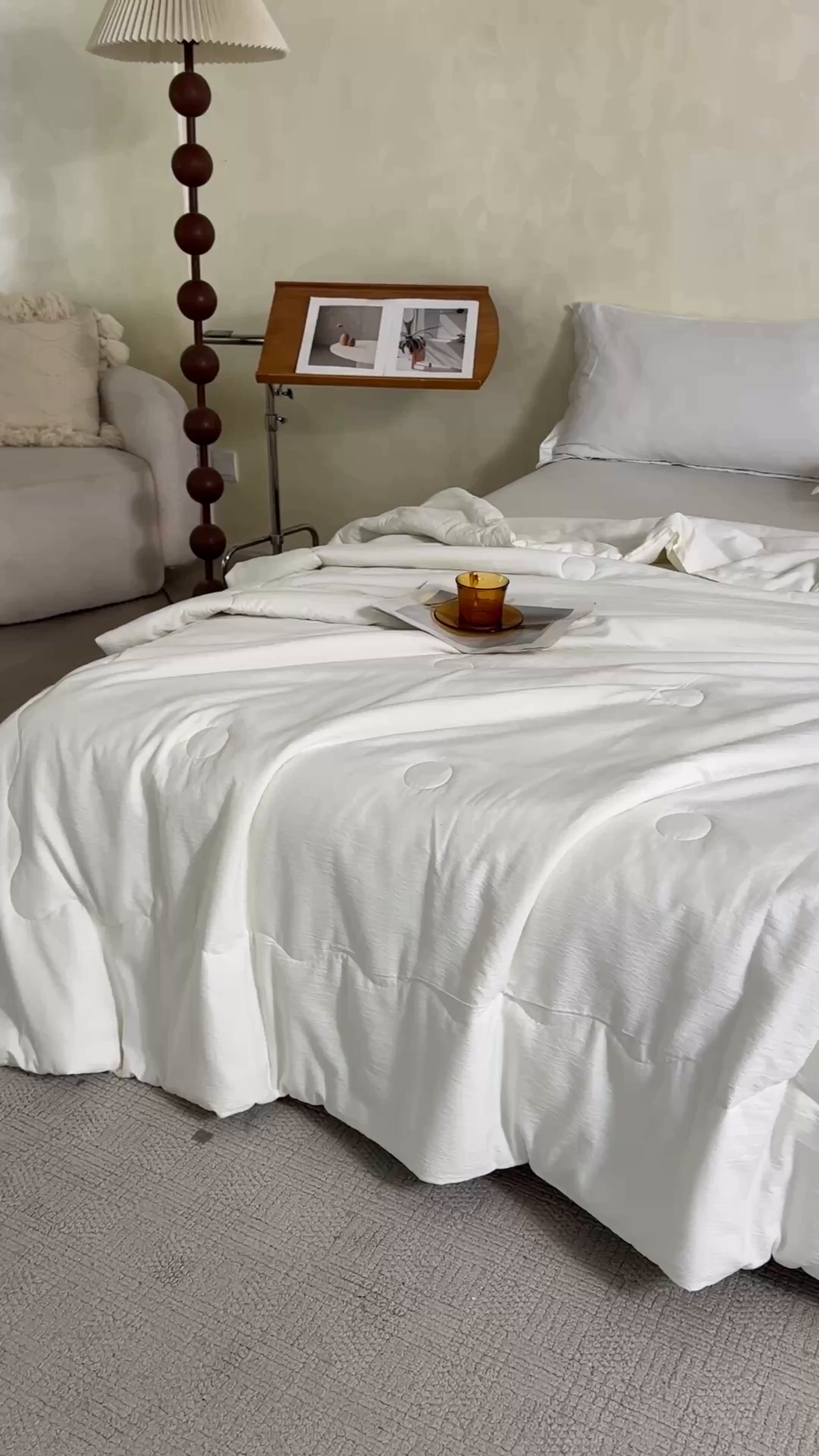 91家纺网 家纺一手货源 找家纺 友承家纺 皱皱纱木棉双层纱面料大豆纤维夏凉被空调被四季通用被子2026新款单人夏被芯双人可机洗水洗 香槟米