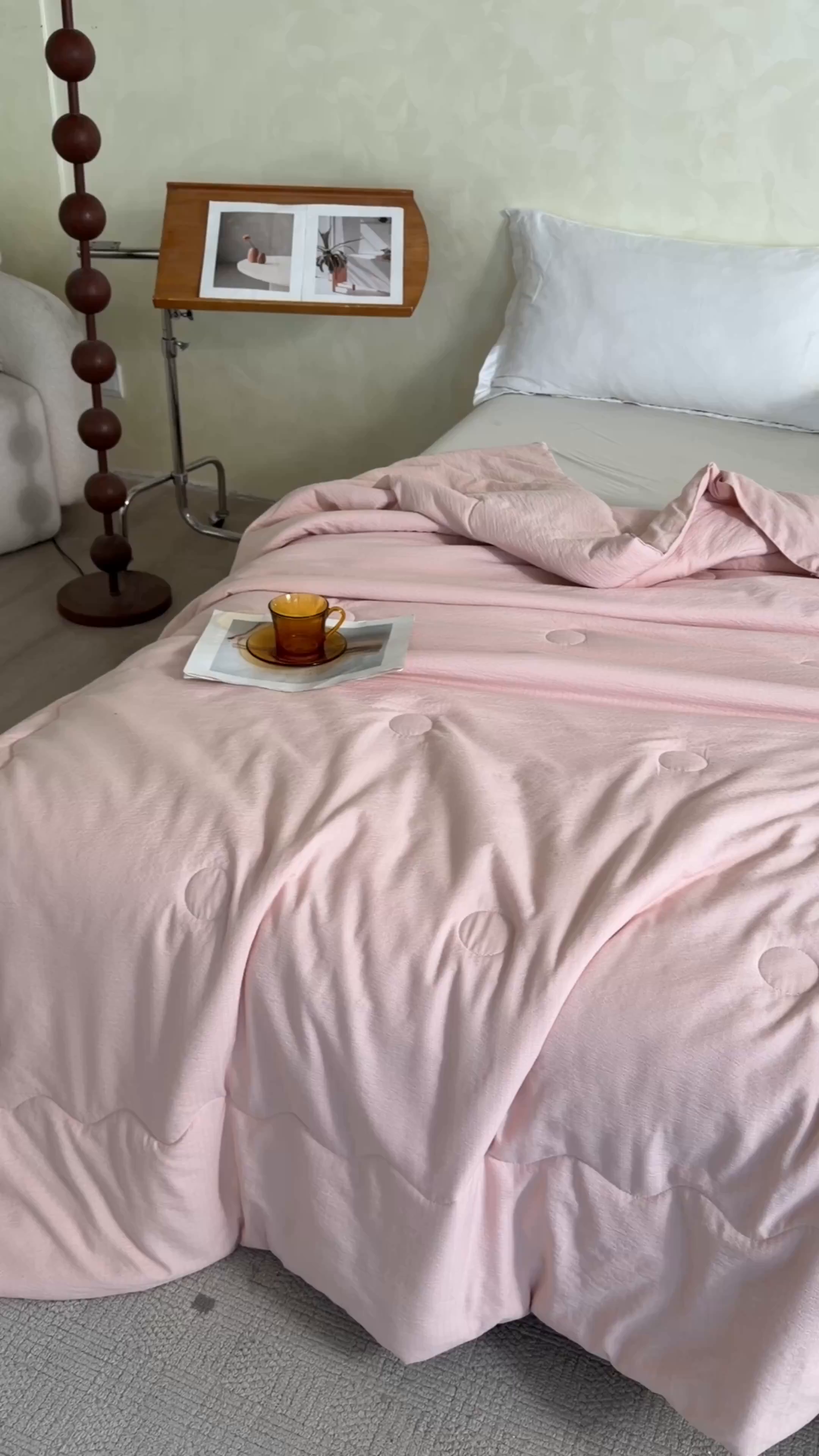 91家纺网 家纺一手货源 找家纺 友承家纺 皱皱纱木棉双层纱面料大豆纤维夏凉被空调被四季通用被子2026新款单人夏被芯双人可机洗水洗 香槟粉