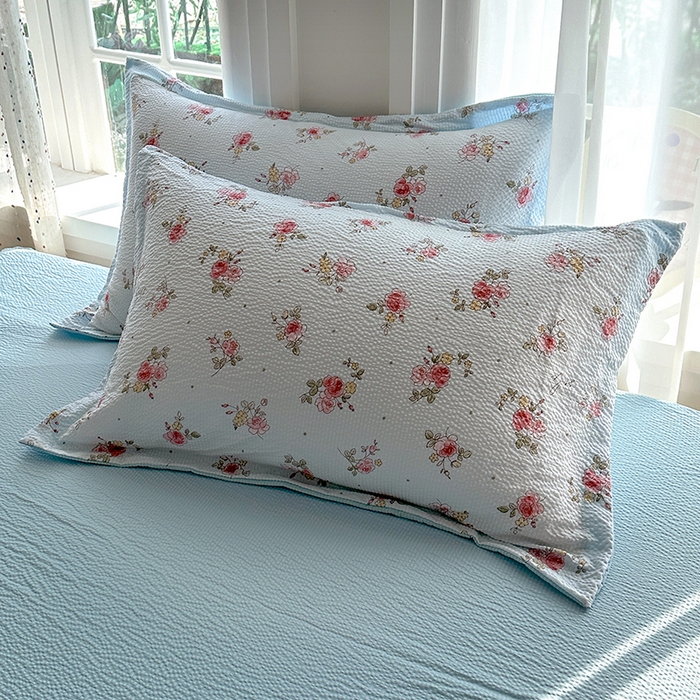 91家纺网 家纺一手货源 找家纺 家贝爱 2026新款轻氧泡泡棉被套 冰蓝花语