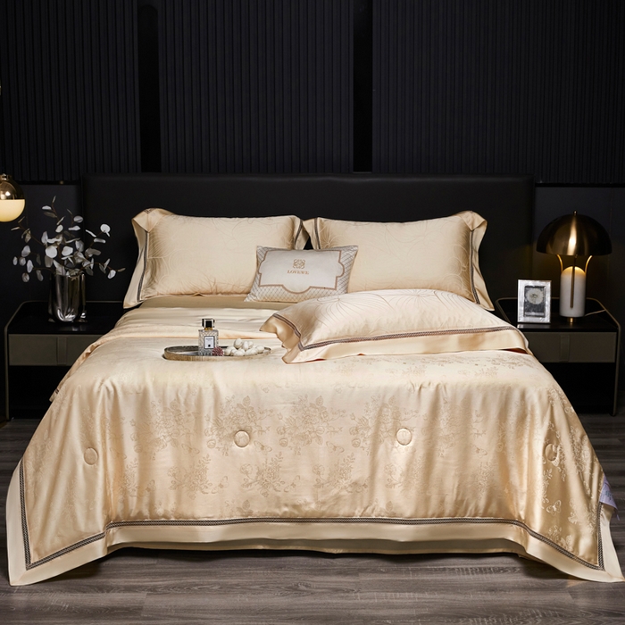 91家纺网 家纺一手货源 找家纺 （总）欧夏家纺 2026夏季莱赛尔天丝提花镂空夏被空调被夏凉被-花蝶舞