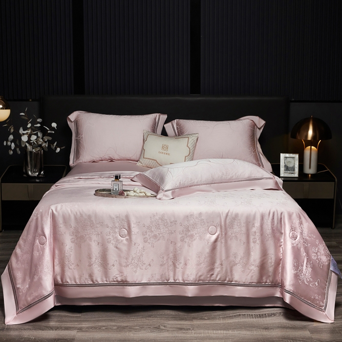 91家纺网 家纺一手货源 找家纺 （总）欧夏家纺 2026夏季莱赛尔天丝提花镂空夏被空调被夏凉被-花蝶舞