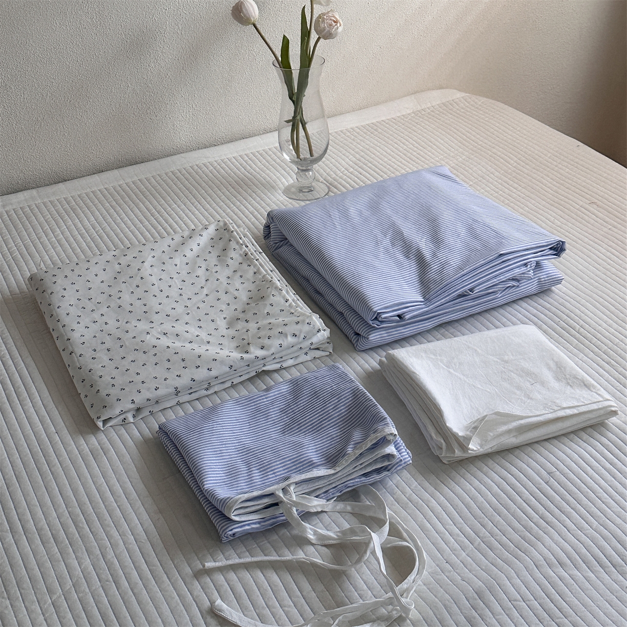 91家纺网 家纺一手货源 找家纺 （总）恋恋三季 2026新款40支纯棉绑带款四件套单品单枕套