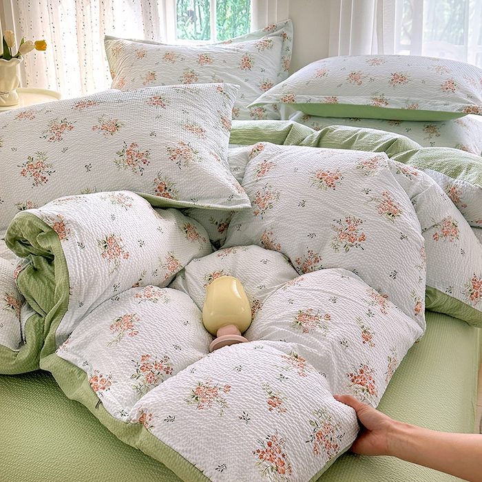 91家纺网 家纺一手货源 找家纺 家贝爱 2026新款轻氧泡泡棉被套 花漾