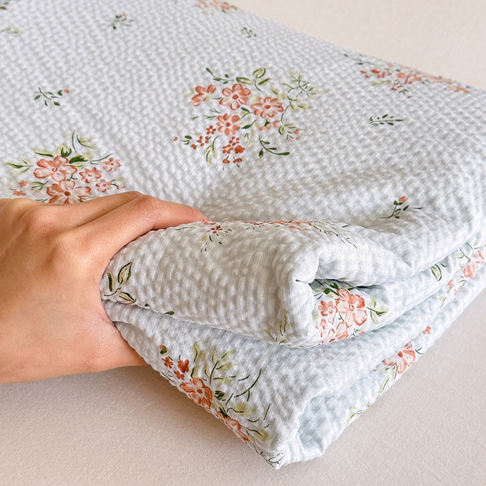 91家纺网 家纺一手货源 找家纺 家贝爱 2026新款轻氧泡泡棉被套 花漾