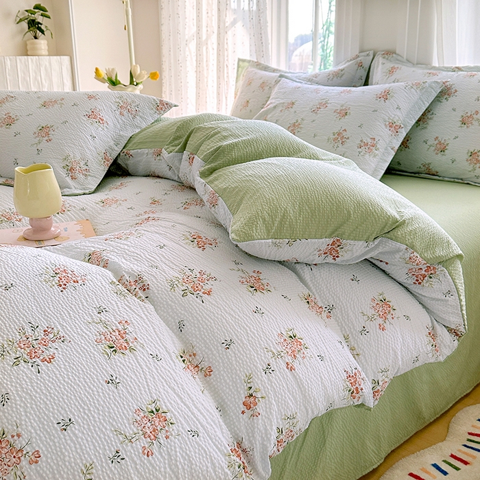 91家纺网 家纺一手货源 找家纺 家贝爱 2026新款轻氧泡泡棉被套 花漾