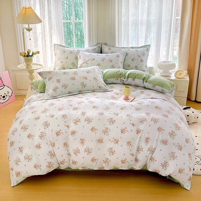 家贝爱 2026新款轻氧泡泡棉被套 花漾