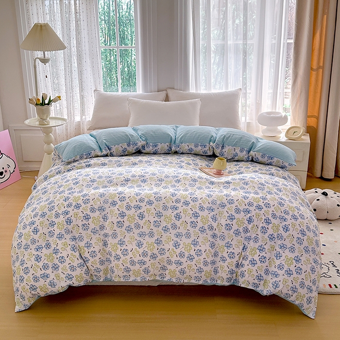 家贝爱 2026新款轻氧泡泡棉被套 蓝色妖姬