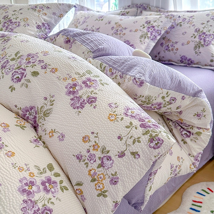 91家纺网 家纺一手货源 找家纺 家贝爱 2026新款轻氧泡泡棉被套 流光浅梦