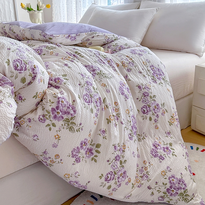 91家纺网 家纺一手货源 找家纺 家贝爱 2026新款轻氧泡泡棉被套 流光浅梦