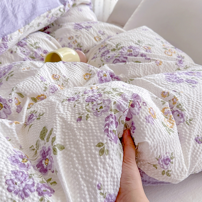 91家纺网 家纺一手货源 找家纺 家贝爱 2026新款轻氧泡泡棉被套 流光浅梦