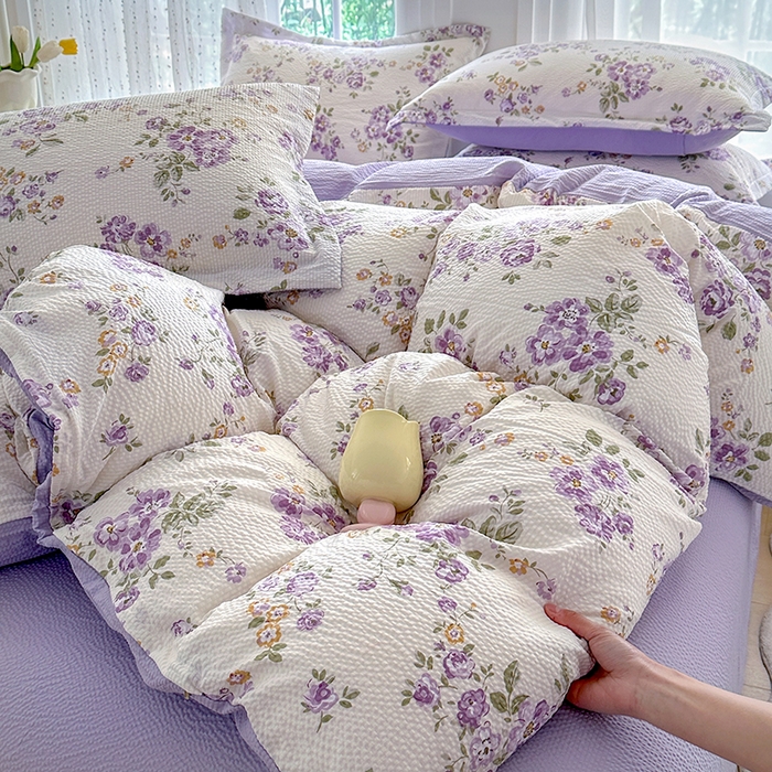 91家纺网 家纺一手货源 找家纺 家贝爱 2026新款轻氧泡泡棉被套 流光浅梦