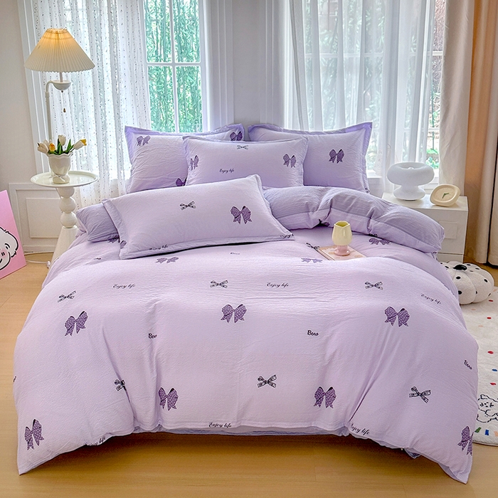 91家纺网 家纺一手货源 找家纺 家贝爱 2026新款轻氧泡泡棉被套 梦幻结