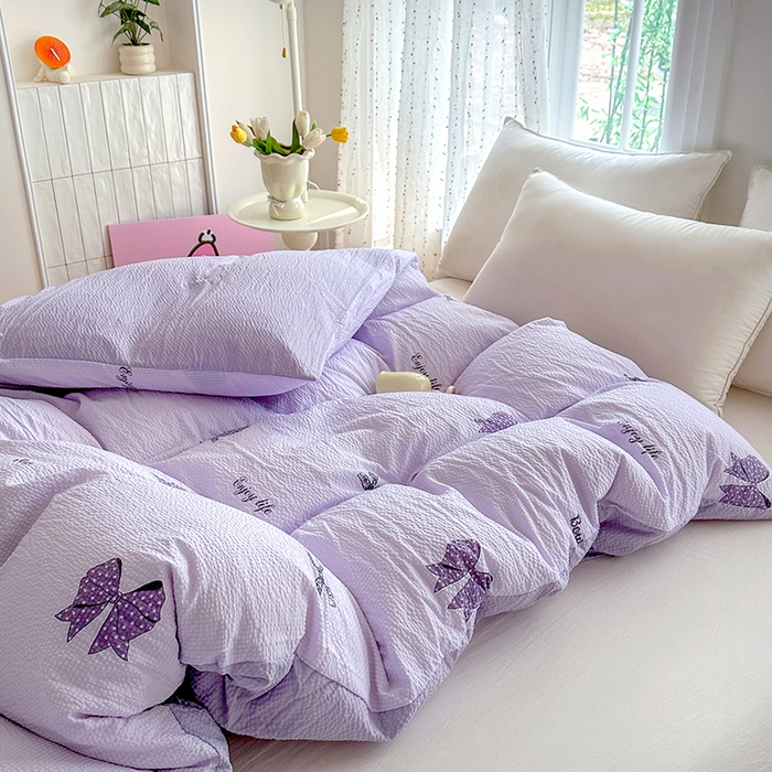 91家纺网 家纺一手货源 找家纺 家贝爱 2026新款轻氧泡泡棉被套 梦幻结