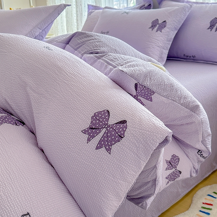 91家纺网 家纺一手货源 找家纺 家贝爱 2026新款轻氧泡泡棉被套 梦幻结