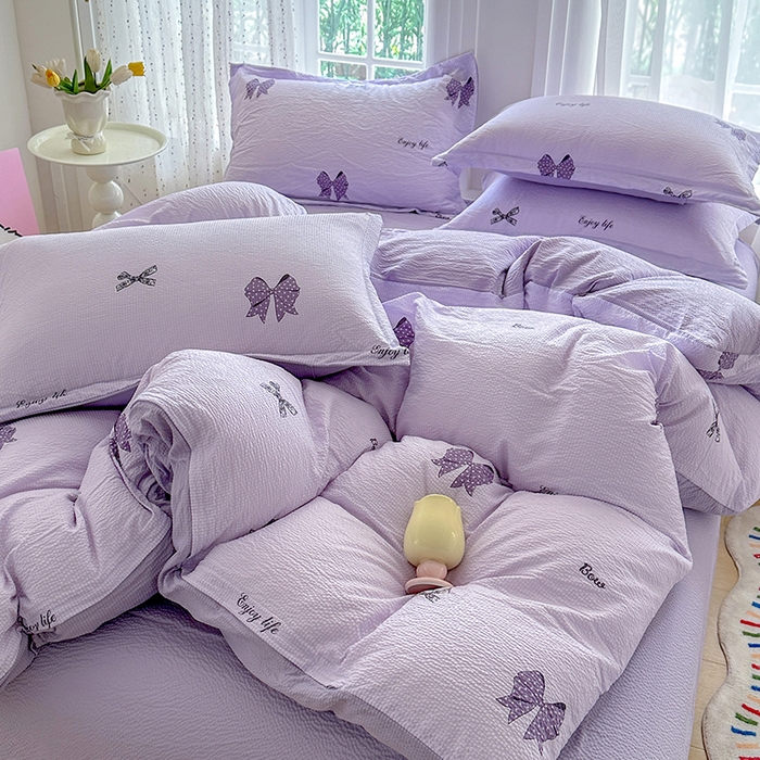 91家纺网 家纺一手货源 找家纺 家贝爱 2026新款轻氧泡泡棉被套 梦幻结