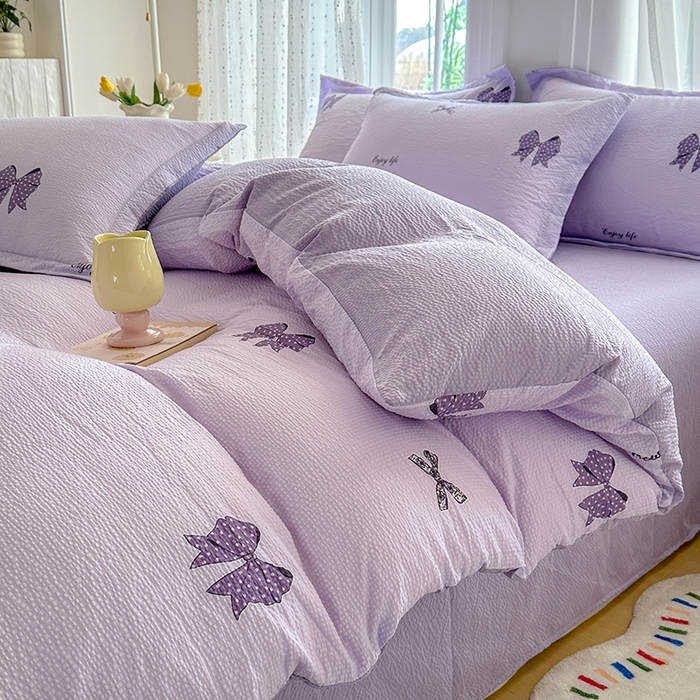 91家纺网 家纺一手货源 找家纺 家贝爱 2026新款轻氧泡泡棉被套 梦幻结