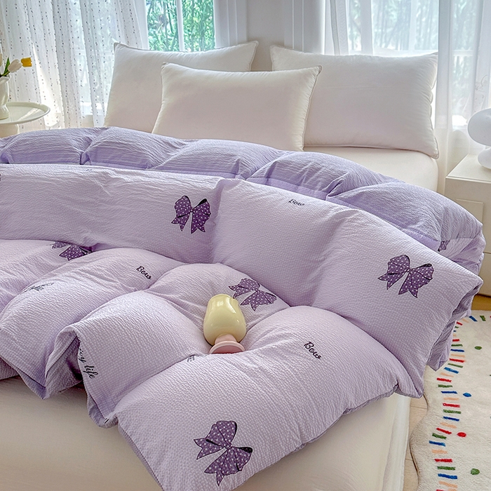 91家纺网 家纺一手货源 找家纺 家贝爱 2026新款轻氧泡泡棉被套 梦幻结