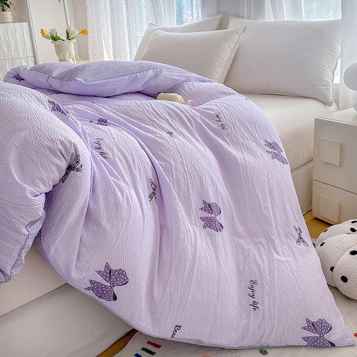 91家纺网 家纺一手货源 找家纺 家贝爱 2026新款轻氧泡泡棉被套 梦幻结