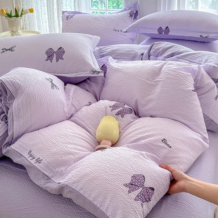 91家纺网 家纺一手货源 找家纺 家贝爱 2026新款轻氧泡泡棉被套 梦幻结