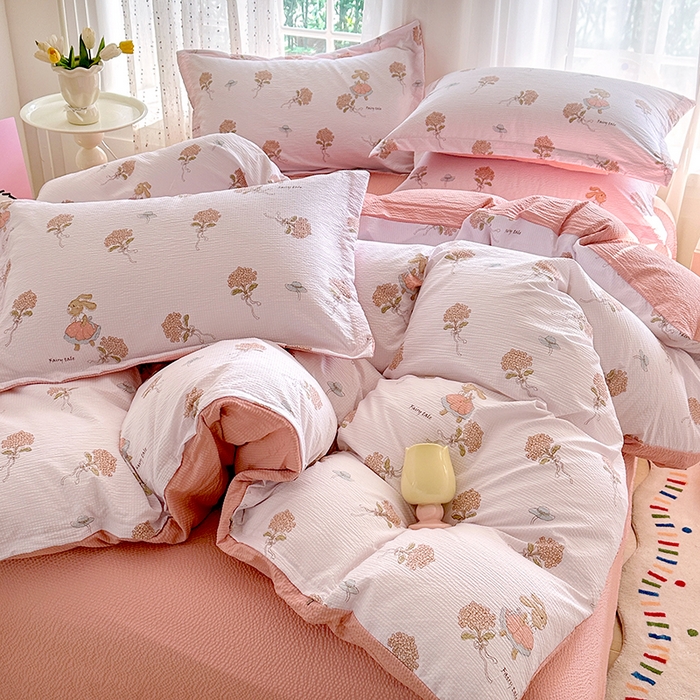 91家纺网 家纺一手货源 找家纺 家贝爱 2026新款轻氧泡泡棉被套 森林舞会