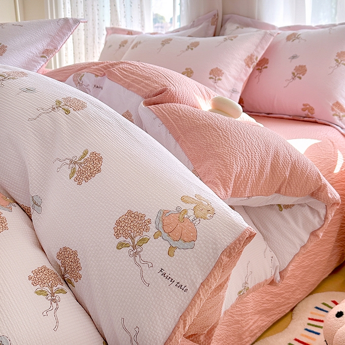 91家纺网 家纺一手货源 找家纺 家贝爱 2026新款轻氧泡泡棉被套 森林舞会