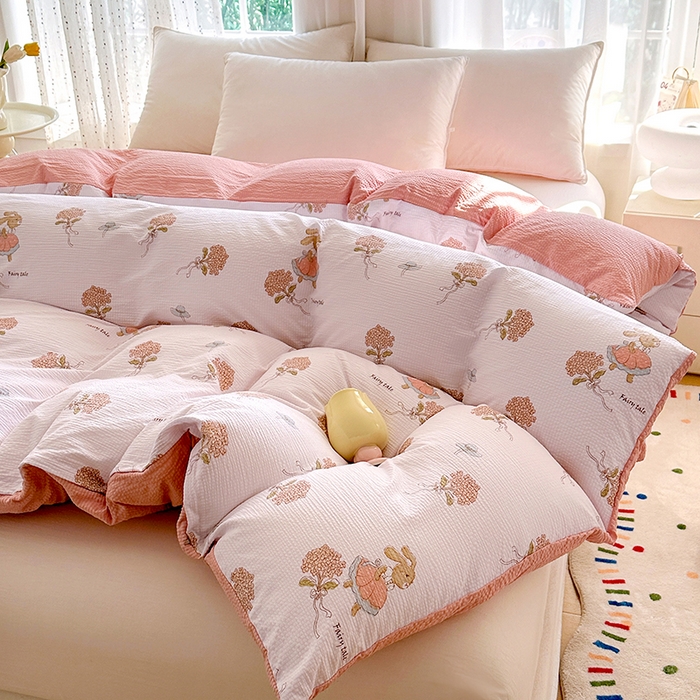 91家纺网 家纺一手货源 找家纺 家贝爱 2026新款轻氧泡泡棉被套 森林舞会