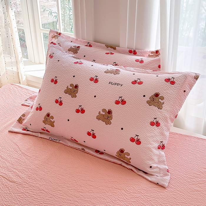 91家纺网 家纺一手货源 找家纺 家贝爱 2026新款轻氧泡泡棉被套 桃之夭夭