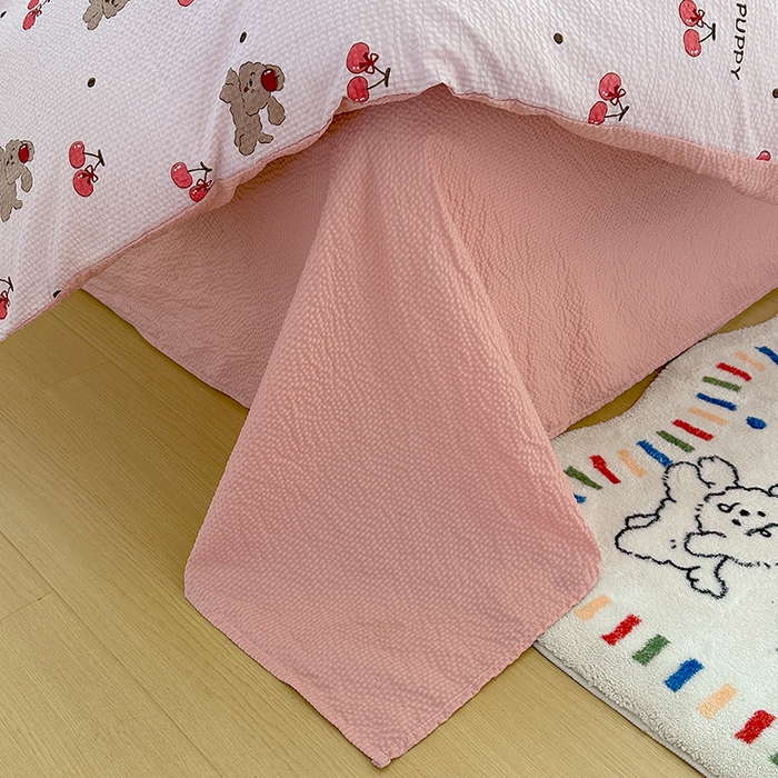 91家纺网 家纺一手货源 找家纺 家贝爱 2026新款轻氧泡泡棉被套 桃之夭夭