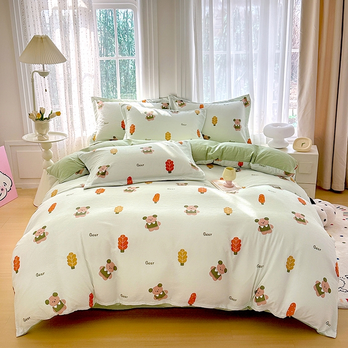 家贝爱 2026新款轻氧泡泡棉被套 小熊木木