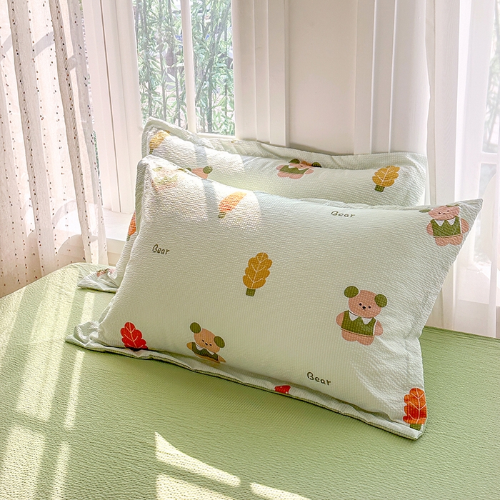 91家纺网 家纺一手货源 找家纺 家贝爱 2026新款轻氧泡泡棉被套 小熊木木