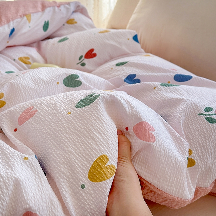91家纺网 家纺一手货源 找家纺 家贝爱 2026新款轻氧泡泡棉被套 一见倾心