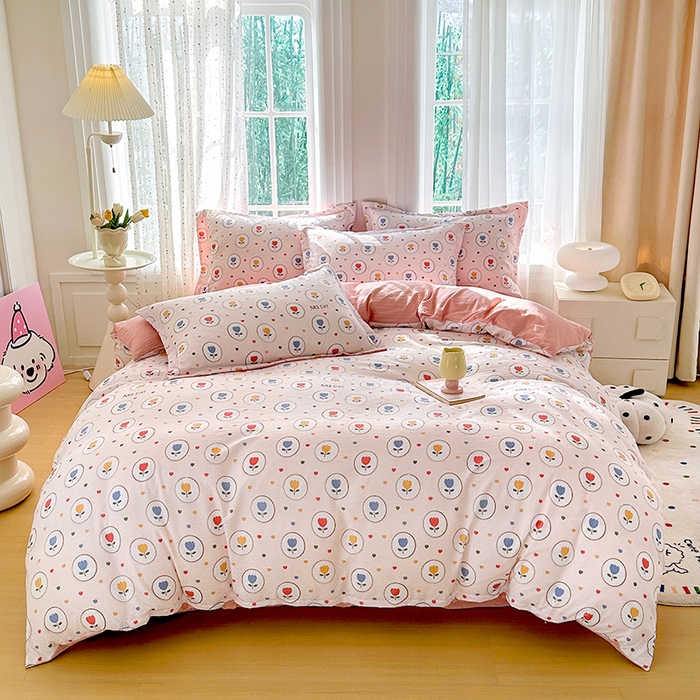 家贝爱 2026新款轻氧泡泡棉被套 郁金香