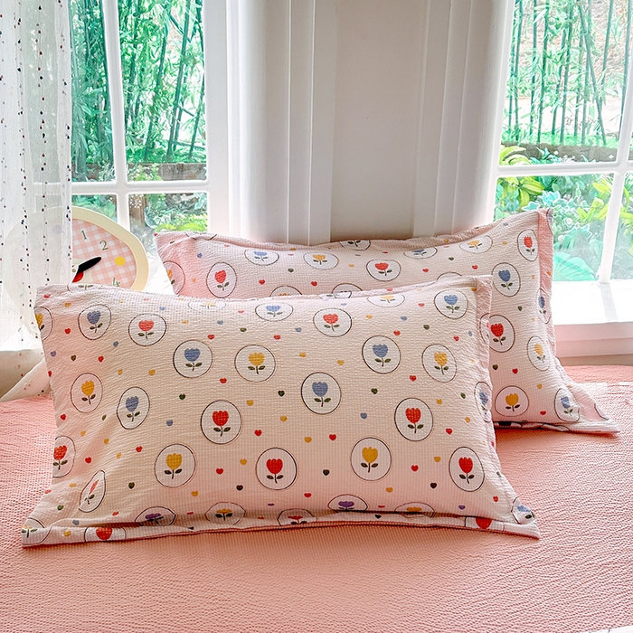 91家纺网 家纺一手货源 找家纺 家贝爱 2026新款轻氧泡泡棉被套 郁金香