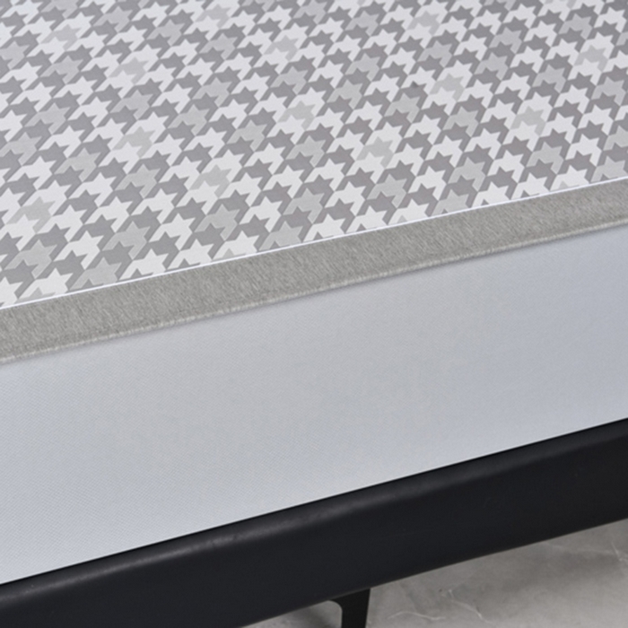 91家纺网 家纺一手货源 找家纺 小牛席业 2026新款PE千鸟格凉感冰丝席系列（床笠款） 灰色