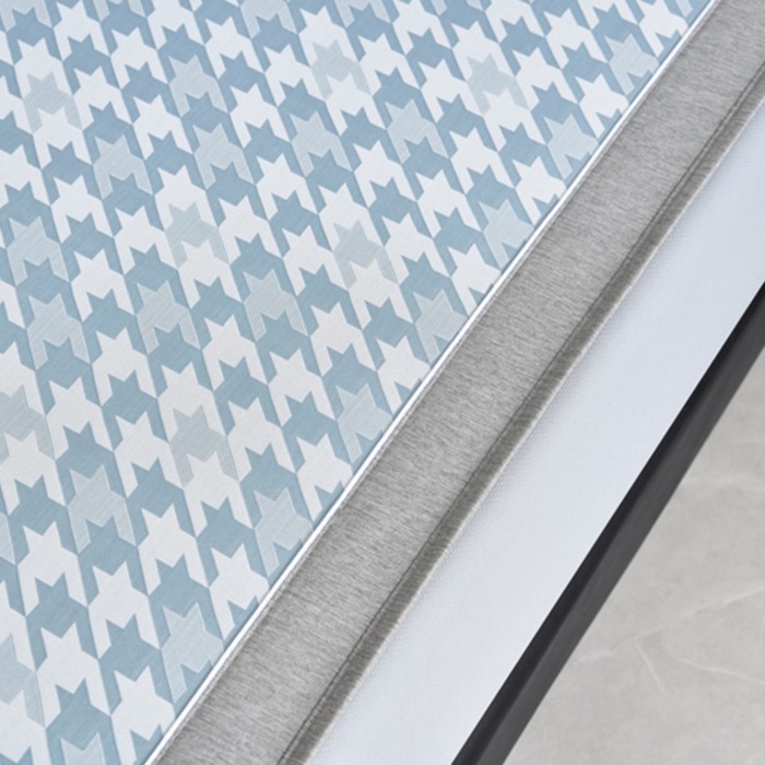 91家纺网 家纺一手货源 找家纺 小牛席业 2026新款PE千鸟格凉感冰丝席系列（床笠款） 蓝色