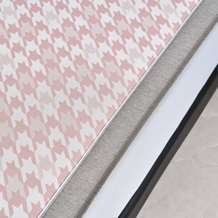 91家纺网 家纺一手货源 找家纺 小牛席业 2026新款PE千鸟格凉感冰丝席系列（床笠款） 粉色