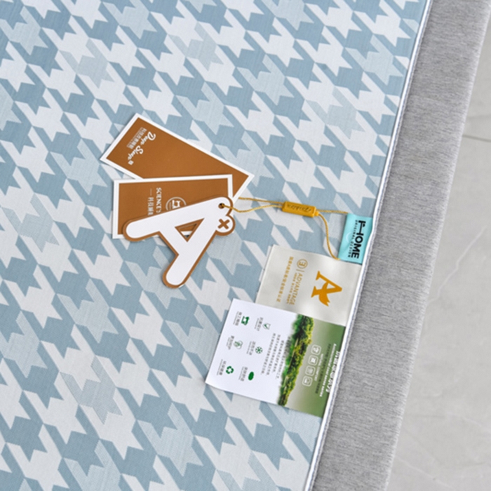 91家纺网 家纺一手货源 找家纺 小牛席业 2026新款PE千鸟格凉感冰丝席席子凉席 蓝色