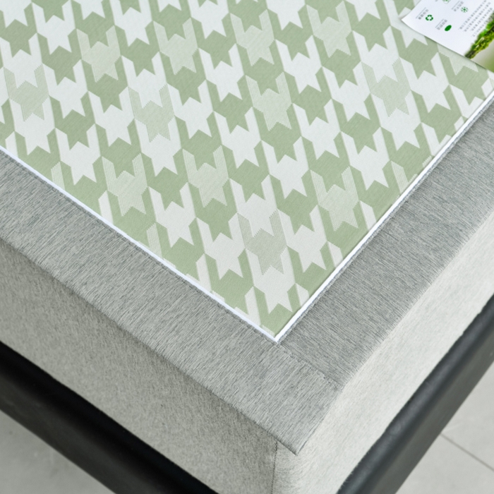 91家纺网 家纺一手货源 找家纺 小牛席业 2026新款PE千鸟格凉感冰丝席席子凉席 绿色