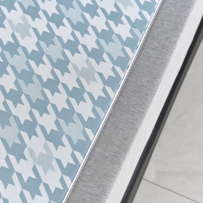 91家纺网 家纺一手货源 找家纺 小牛席业 2026新款PE千鸟格凉感冰丝席席子凉席 蓝色