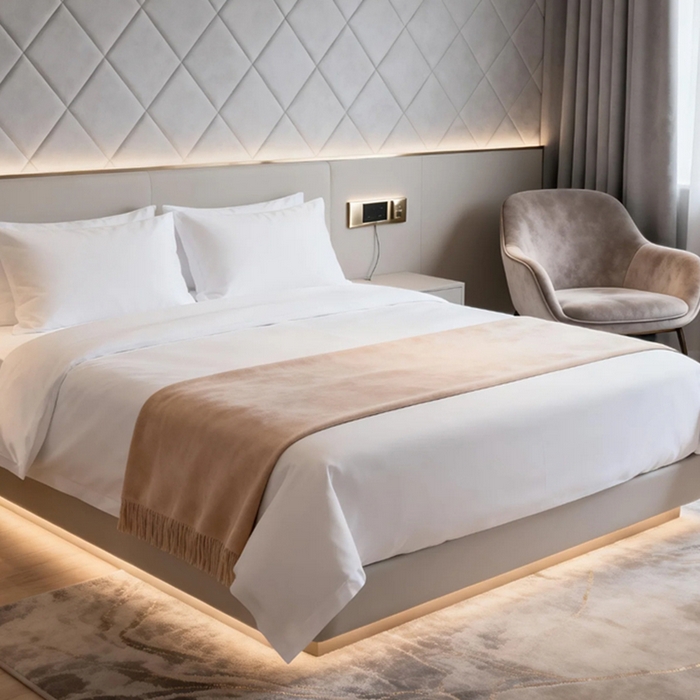 91家纺网 家纺一手货源 找家纺 （总）宜眠家纺 2026全棉贡缎高端新款连锁酒店四件套40支贡缎全棉纯棉五星级酒店宾馆四件套