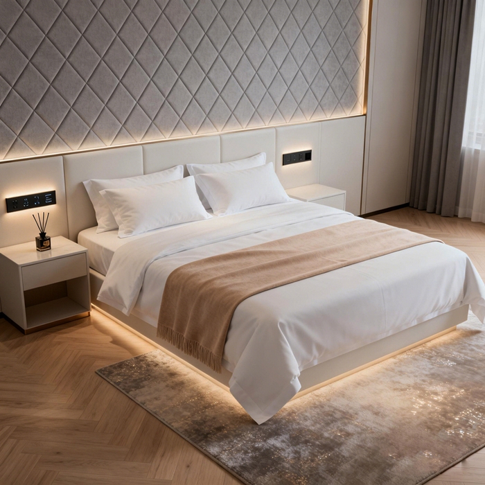 91家纺网 家纺一手货源 找家纺 （总）宜眠家纺 2026全棉贡缎高端新款连锁酒店四件套40支贡缎全棉纯棉五星级酒店宾馆四件套