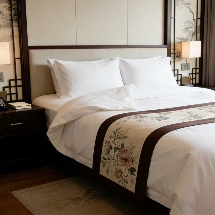 91家纺网 家纺一手货源 找家纺 （总）宜眠家纺 2026全棉双喷贡缎高端新款连锁酒店四件套60支贡缎全棉长绒棉五星级酒店宾馆四件套