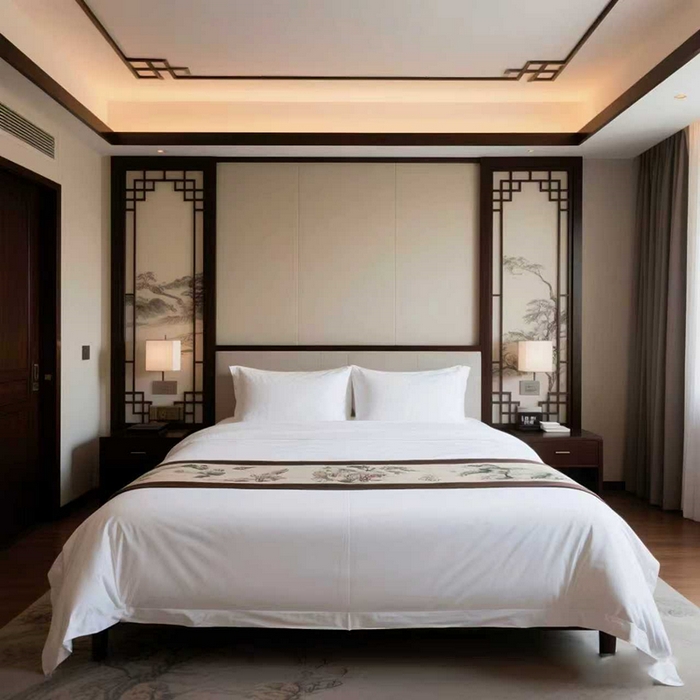 91家纺网 家纺一手货源 找家纺 （总）宜眠家纺 2026全棉双喷贡缎高端新款连锁酒店四件套60支贡缎全棉长绒棉五星级酒店宾馆四件套